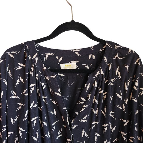 Anthropologie Maeve Shirt Women's XL Black Winona Babydoll Tunic Butterfly Print - Picture 5 of 12